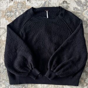 Free People Black Bouclé Sweater size medium